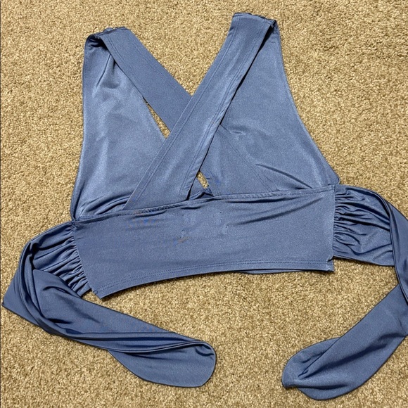 Urban Outfitters Halter Top 70s inspired Blue, Coquette girl, Top, Size Small - Picture 2 of 13
